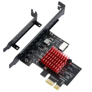 BEYIMEI PCI-E 1X to USB3.1 A-Key Gen2 Front Type-C Expansion Card,10Gbps Type-E Internal 20-pin Front Panel Connector Riser Card,PCI Express 3.0 X1 Adapter for Desktop PCs (ASM3142)
