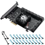 BEYIMEI PCI-E 4X SATA Card 20 Ports, PCI Express SATA Controller Expansion Card, 6 Gbit/s SATA 3.0 PCIe Card Without Raid, Boot as System Disk Support HDD or SSD