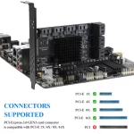BEYIMEI PCIE 1X SATA Card 10 Ports,6 Gbps SATA 3.0 Controller PCIe Expansion Card,Non-Raid,Support 10 SATA 3.0 Devices,with Low Profile Bracket and 10 SATA Cables（Chip:ASM1166）