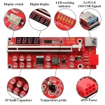 BEYIMEI PCI-E 1X to 16X Riser Card, 10 Capacitors,PCI-E Riser for Bitcoin Litecoin Ethereum Mining ETH,with USB 3.0 Extension Cable, 6PIN SATA Power Cable - GPU Extender Riser Card - (V013-PRO,1 Pack)