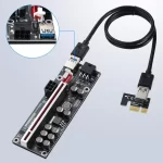 BEYIMEI PCI-E 1X to 16X Riser Card, 10 Capacitors,for Bitcoin Ethereum Mining ETH,with 0.6 m USB 3.0 Extension Cable & 6PIN SATA Power Cable - GPU Extender Riser Card - (V011-PRO,1 Pack)