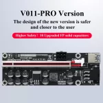BEYIMEI PCI-E 1X to 16X Riser Card, 10 Capacitors,for Bitcoin Ethereum Mining ETH,with 0.6 m USB 3.0 Extension Cable & 6PIN SATA Power Cable - GPU Extender Riser Card - (V011-PRO,1 Pack)