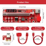 BEYIMEI PCI-E 1X to 16X Riser Card, 10 Capacitors,PCI-E Riser for Bitcoin Litecoin Ethereum Mining ETH,with USB 3.0 Extension Cable, 6PIN SATA Power Cable - GPU Extender Riser Card - (V013-PRO,1 Pack)