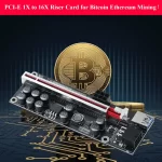 BEYIMEI PCI-E 1X to 16X Riser Card, 10 Capacitors,for Bitcoin Ethereum Mining ETH,with 0.6 m USB 3.0 Extension Cable & 6PIN SATA Power Cable - GPU Extender Riser Card - (V011-PRO,1 Pack)