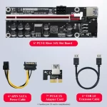 BEYIMEI PCI-E 1X to 16X Riser Card, 10 Capacitors,for Bitcoin Ethereum Mining ETH,with 0.6 m USB 3.0 Extension Cable & 6PIN SATA Power Cable - GPU Extender Riser Card - (V011-PRO,1 Pack)