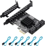 6-Port PCIe SATA 3.0 Expansion Card - 6 Gbps, Includes 6 SATA Cables and Low Profile Bracket (ASMedia ASM1166)