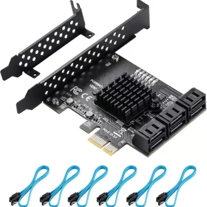 6-Port PCIe SATA 3.0 Expansion Card - 6 Gbps, Includes 6 SATA Cables and Low Profile Bracket (ASMedia ASM1166)