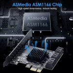 6-Port PCIe SATA 3.0 Expansion Card - 6 Gbps, Includes 6 SATA Cables and Low Profile Bracket (ASMedia ASM1166)