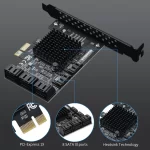 BEYIMEI PCIe SATA Card 8 Ports, with 8 SATA Cables, Power Splitter Cable andLow Profile Bracket,SATA 3.0 Controller Expansion Card, PCI-E X1 3.0 Gen3 (6Gbps) Controller Card (ASM1064+JMB575)
