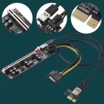 BEYIMEI PCI-E 1X to 16X Riser Card, with 0.6 m USB 3.0 Extension Cable & 6PIN SATA Power Cable - GPU Extender Riser Card - for Bitcoin Ethereum Mining ETH (VER009S,6 Pack)