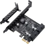 BEYIMEI PCIE 1X to 2 Port 19Pin Expansion Card, USB 3.2 GEN1 Super Speed 5Gbps PCI Express Card for Windows 10, 8.1, 8, 7, XP