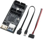 BEYIMEI USB 3.2 Gen1 to Dual 19PIN Male Adapter Card,SuperSpeed 5Gbps USB3.0 to 2-Port 19PIN Expansion Card for Windows7/8/10/11(32/64bit) /Linux/MAC