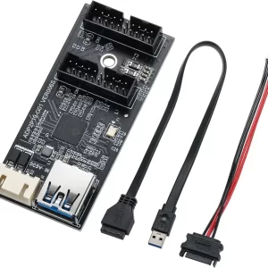BEYIMEI USB 3.2 Gen1 to Dual 19PIN Male Adapter Card,SuperSpeed 5Gbps USB3.0 to 2-Port 19PIN Expansion Card for Windows7/8/10/11(32/64bit) /Linux/MAC