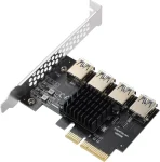 BEYIMEI PCI-E 4X to 4 PCI-Express 16X Slots Riser Card,PCI-E 4X to External 4 PCI-E USB 3.0 Adapter Multiplier Card for Bitcoin Mining