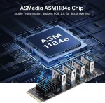 BEYIMEI M.2 NVME to 4 Ports PCI-E 1X USB 3.0 Riser Card, M.2 B-Key PCI-E Interface for Bitcoin Miner Ethereum Mining