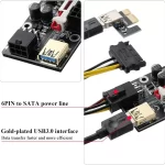 BEYIMEI PCI-E Riser 1X to 16X for Bitcoin GPU Mining Powered Riser Adapter Card,11 Fixed Capacitors,LED Colorful Light Effect,60cm USB 3.0 Cable-for Ethereum ETH Mining (VER014-6 Pack)