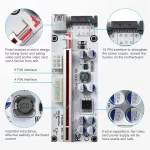BEYIMEI PCI-E 1X to 16X Riser Card,GPU Riser Adapter Card,with 0.6 m USB 3.0 Extension Cable,6PIN / 4PIN / SATA Interface, for Bitcoin & Crypto Mining Ethereum Mining ETH(VER010-X, 6 Pack)