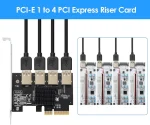 BEYIMEI PCI-E 4X to 4 PCI-Express 16X Slots Riser Card,PCI-E 4X to External 4 PCI-E USB 3.0 Adapter Multiplier Card for Bitcoin Mining