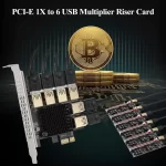 BEYIMEI PCI-E 1 to 6 Riser Card,PCI-E 1X to External 6 PCI-E USB 3.0 Adapter Multiplier Card,Riser Card for Bitcoin Mining