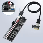 BEYIMEI PCI-E 1X to 16X Riser Card, for Bitcoin Ethereum Mining ETH,10 Capacitors,with 0.6 m USB 3.0 Extension Cable & 6PIN SATA Power Cable - GPU Extender Riser Card - (V011-PRO,6 Pack)