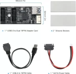 BEYIMEI USB 3.2 Gen1 to Dual 19PIN Male Adapter Card,SuperSpeed 5Gbps USB3.0 to 2-Port 19PIN Expansion Card for Windows7/8/10/11(32/64bit) /Linux/MAC