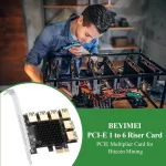 BEYIMEI PCI-E 1 to 6 Riser Card,PCI-E 1X to External 6 PCI-E USB 3.0 Adapter Multiplier Card,Riser Card for Bitcoin Mining