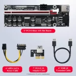 BEYIMEI PCI-E 1X to 16X Riser Card, for Bitcoin Ethereum Mining ETH,10 Capacitors,with 0.6 m USB 3.0 Extension Cable & 6PIN SATA Power Cable - GPU Extender Riser Card - (V011-PRO,6 Pack)