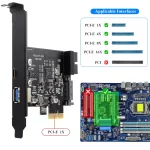 BEYIMEI PCI-E 1X to USB 3.2 Gen1 5Gbps 2 Ports(Type C+ Type A) Expansion Card,with 19PIN USB 3.0 Interface, 15PIN SATA Power Connector, PCIE to USB Card Supports Windows 10/8/7/Linux
