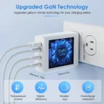 BEYIMEI 120W USB C Charger GaN,USB C Power Adapter PD3.0 4 Ports Multiple Charger with USB-C and USB-A,PPS/PD Power Adapter Compatible with MacBook Pro, iPad Pro,iPhone 14 Pro Max,Steam Deck etc
