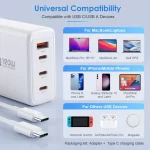 BEYIMEI 120W USB C Charger GaN,USB C Power Adapter PD3.0 4 Ports Multiple Charger with USB-C and USB-A,PPS/PD Power Adapter Compatible with MacBook Pro, iPad Pro,iPhone 14 Pro Max,Steam Deck etc
