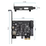 BEYIMEI PCI-E 1X to USB 3.2 Gen1 5Gbps 2 Ports(Type C+ Type A) Expansion Card,with 19PIN USB 3.0 Interface, 15PIN SATA Power Connector, PCIE to USB Card Supports Windows 10/8/7/Linux