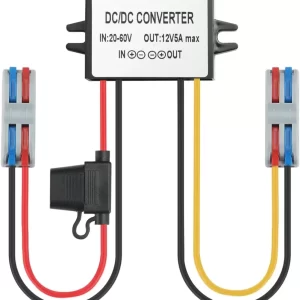 BEYIMEI DC 20-60V 24V/36V/48V to 12V5A Step Down Converter Regulator Waterproof Voltage Reducer for Golf Cart, Forklifts Car