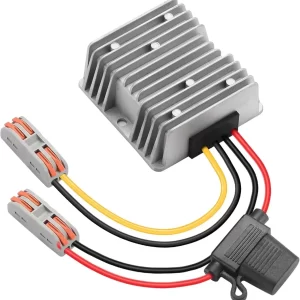 BEYIMEI DC 12V to 48V 5A Step-Up Converter ，with Fuse Regulator Boost Power Converter Waterproof Transformer for Golf Cart Trucks, Boats, and Solar Systems.
