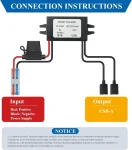 BEYIMEI USB DC Converter 12V 24V Step Down to 5V 3A 15W Dual USB Female DC DC Buck Converter Adapter Output Power Adapter Buck Converter Module for car Audio,led,Driving Recorder.