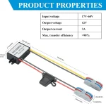 BEYIMEI DC 20-60V 24V/36v/48V to 12V3A Step Down Converter Regulator Waterproof Voltage Reducer for Golf Cart, forklifts Car