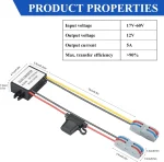 BEYIMEI DC 20-60V 24V/36V/48V to 12V5A Step Down Converter Regulator Waterproof Voltage Reducer for Golf Cart, Forklifts Car