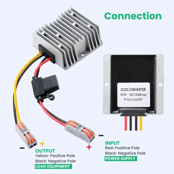 BEYIMEI DC 24V Step Down to 12V 20A Converter Regulator,Low Voltage Reducer DC/DC Power Supply Module Buck Transformer, for Golf Cart, forklifts, Car.