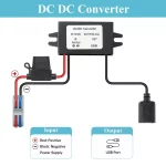 BEYIMEI DC USB Buck Converter 12V 24V to 5V 3A with Output Power Adapter