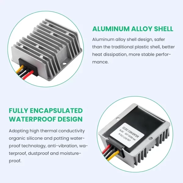 BEYIMEI DC 24V Step Down to 12V 20A Converter Regulator,Low Voltage Reducer DC/DC Power Supply Module Buck Transformer, for Golf Cart, forklifts, Car.
