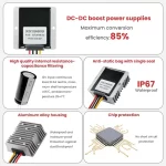 BEYIMEI Voltage Converter Regulator DC 12V to DC 24V10A, Step-up Voltage Converter with Waterproof Power Supply Board, Boost Converter, Power Converter for Motor Automotive Solar Panel