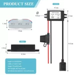 BEYIMEI DC USB Buck Converter 12V 24V to 5V 3A with Output Power Adapter