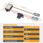 BEYIMEI Voltage Convertor AC 10-26V 12V/24V to DC 5V Buck Voltage