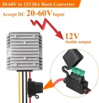 BEYIMEI Voltage Reducer,DC 20-60V 24V/48V to DC 12V20A Step Down Converter Regulator