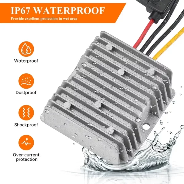 BEYIMEI Voltage Reducer,DC 20-60V 24V/48V to DC 12V20A Step Down Converter Regulator