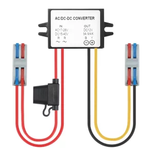 BEYIMEI Voltage Convertor AC 24V to DC 12V Buck Voltage Waterproof Power Module with Fuse for Car Step Down Converter (3A)