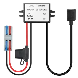 BEYIMEI DC Buck Converter 12V/24V/36V/48V/60V/72V to 5V3A 15W with USB