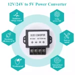 12V/24V  to 5V Buck Converter,DC  5V 3A Max 15W Power Transformer Converter,DC to DC Variable Voltage Regulator