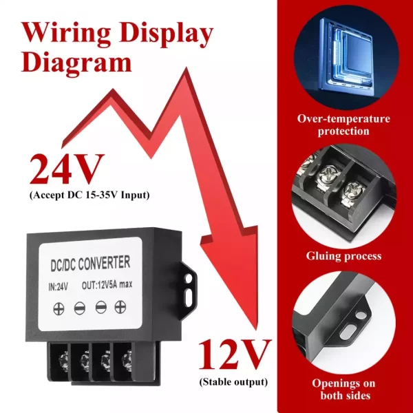 DC Buck Converter 24v to 12v 5A 240W Voltage Regulator