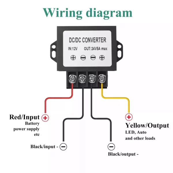 DC 12v to 24v 5A Step Up Boost Converter,10-20V to 24V 5A 120W max Variable Voltage Regulator