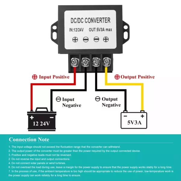12V/24V  to 5V Buck Converter,DC  5V 3A Max 15W Power Transformer Converter,DC to DC Variable Voltage Regulator